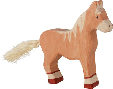 Holztiger houten paard lichtbruin