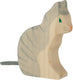Holztiger kat, zittend. 7 cm.