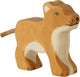 Holztiger leeuw, klein, staand. 6 cm.