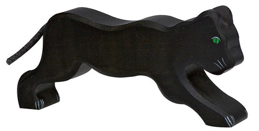 Holztiger panter. 16 cm.