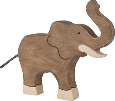 Holztiger houten olifant slurf omhoog