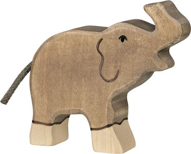Holztiger olifant, klein, slurf omhoog.