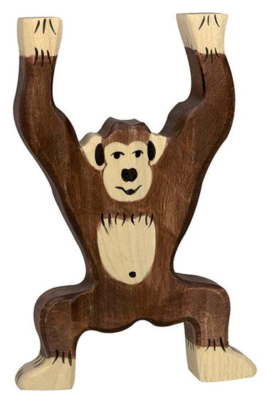 Holztiger chimpansee, staand. 9 cm.