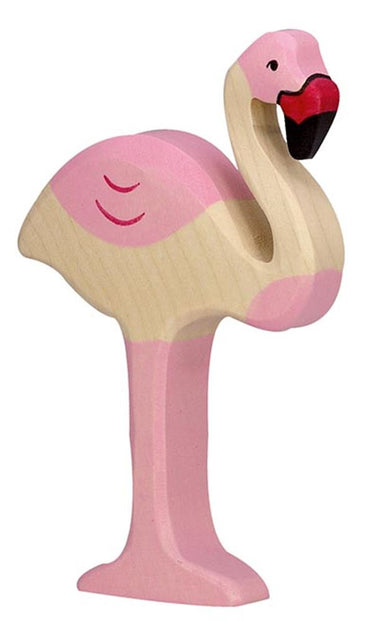 Holztiger wildernis - flamingo - 8x2x12cm - houten figuur - handgemaakt