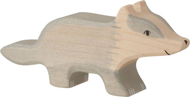 Holztiger bosdieren - das - 13x2x5cm - houten figuur - handgemaakt