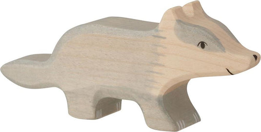 Holztiger bosdieren - das - 13x2x5cm - houten figuur - handgemaakt