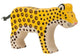 Holztiger luipaard. 13,5 cm.