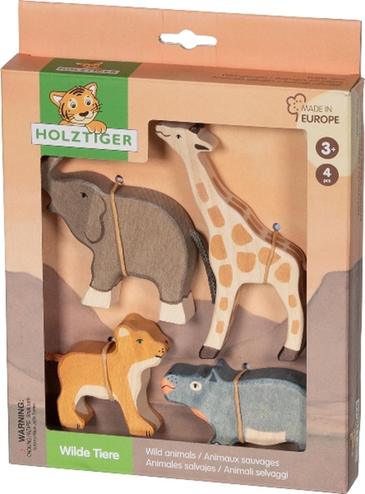 Afbeelding laden in galerijviewer, Holztiger wilde dieren. 4 delig. 3+
