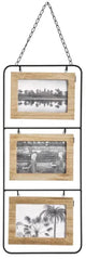 Atmosphera collage fotolijst nomad - 3x foto - voor 10 x 15 cm foto - hout en metaal - beige zwart - 22 x 52 cm - lijstje - muur