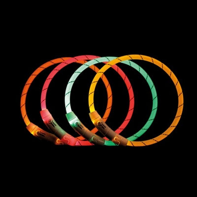 Afbeelding laden in galerijviewer, Trixie lichtgevende halsband hond flash usb tpu nylon groen
