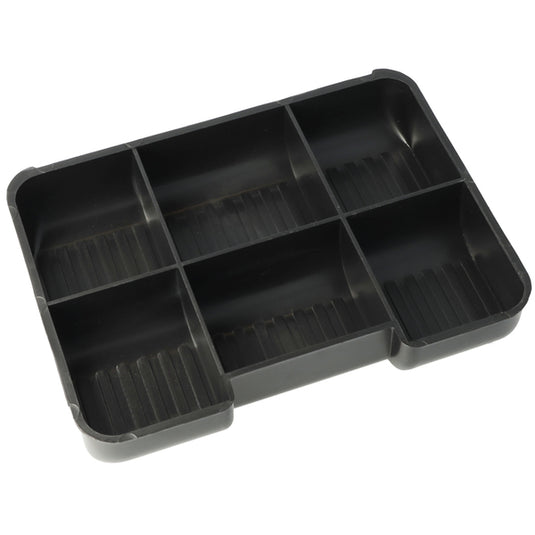 Westcott ac-e51000-zw geldkist 152x120x79mm zwart, kunststof inzet met 6 vakken