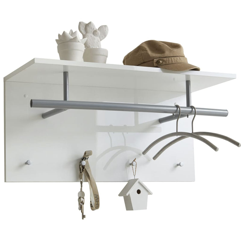 Afbeelding laden in galerijviewer, FMD FMD Wandkapstok 72x29,3x34,5 cm wit
