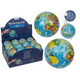 Dsp. zachte springbal, wereldbol, 7,5 cm