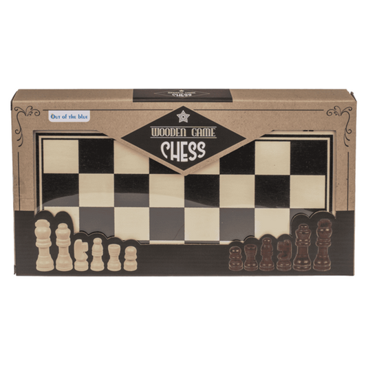 Houten bordspel, schaken. 34x34 cm.