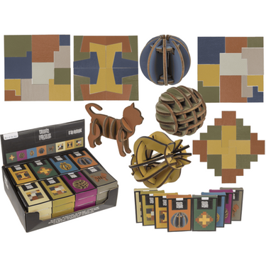 Dsp houten puzzel, 8 assortie in doos.