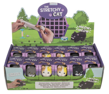 Dsp strech kat, 9 cm, 3 ass. 24 stuks in