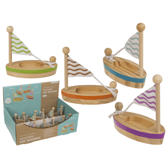 Dsp houten speelgoedbootje. 11,5x5,5 cm.