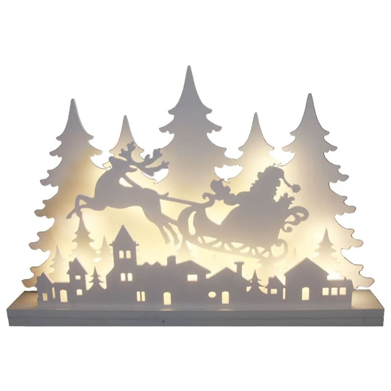 Afbeelding laden in galerijviewer, HI HI Kerstverlichting silhouet met enkel rendier LED hout
