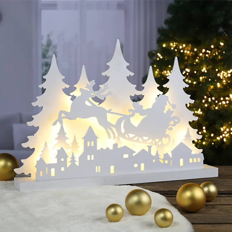 Afbeelding laden in galerijviewer, HI HI Kerstverlichting silhouet met enkel rendier LED hout
