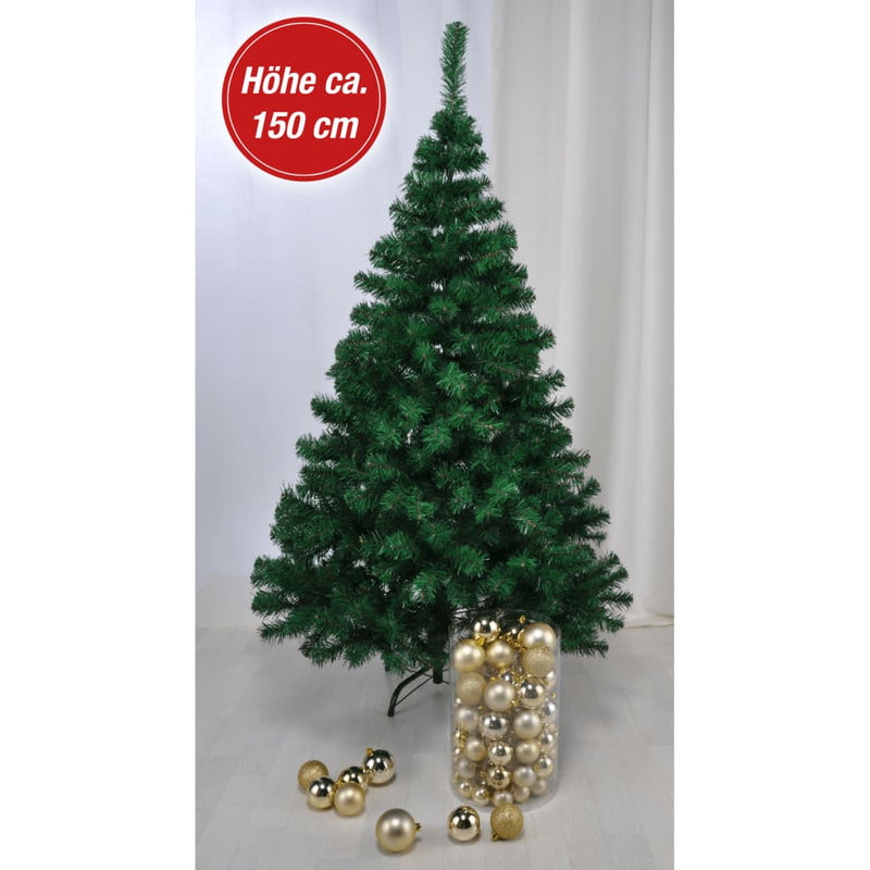 Afbeelding laden in galerijviewer, HI HI Kerstboom met metalen standaard 150 cm groen
