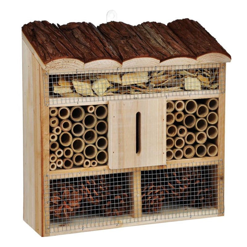 Afbeelding laden in galerijviewer, HI HI Insectenhotel 30x9,5x30 cm hout naturel
