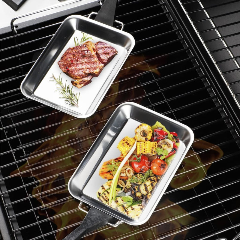 Afbeelding laden in galerijviewer, HI HI BBQ Grillpannenset 6 st BBQ roestvrij staal
