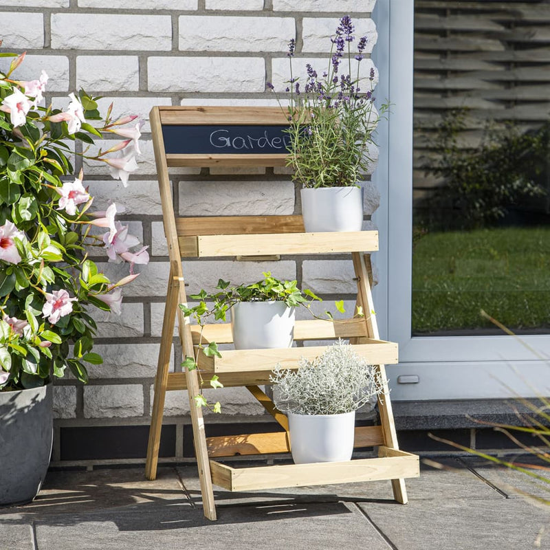 Afbeelding laden in galerijviewer, HI HI Plantenrek 3-laags inklapbaar hout
