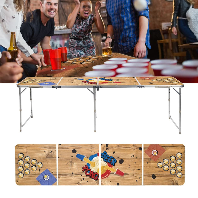Afbeelding laden in galerijviewer, Hi bierpongtafel inklapbaar 240x60x55 cm mdf en aluminium
