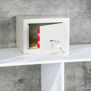 Hi hi hotelkluis met 2 sleutels 23x17x17 cm staal wit