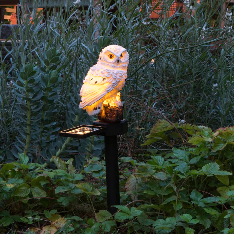 Afbeelding laden in galerijviewer, HI HI Tuinlamp uil LED solar wit

