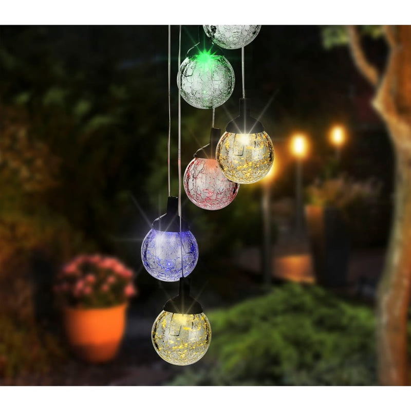 Afbeelding laden in galerijviewer, Hi hi decoratielamp solar led 6 peertjes craquelé glas

