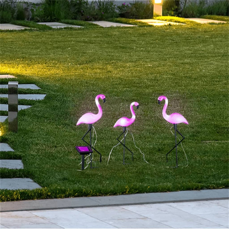 Afbeelding laden in galerijviewer, Hi grondpinnen 3 st solar led flamingo
