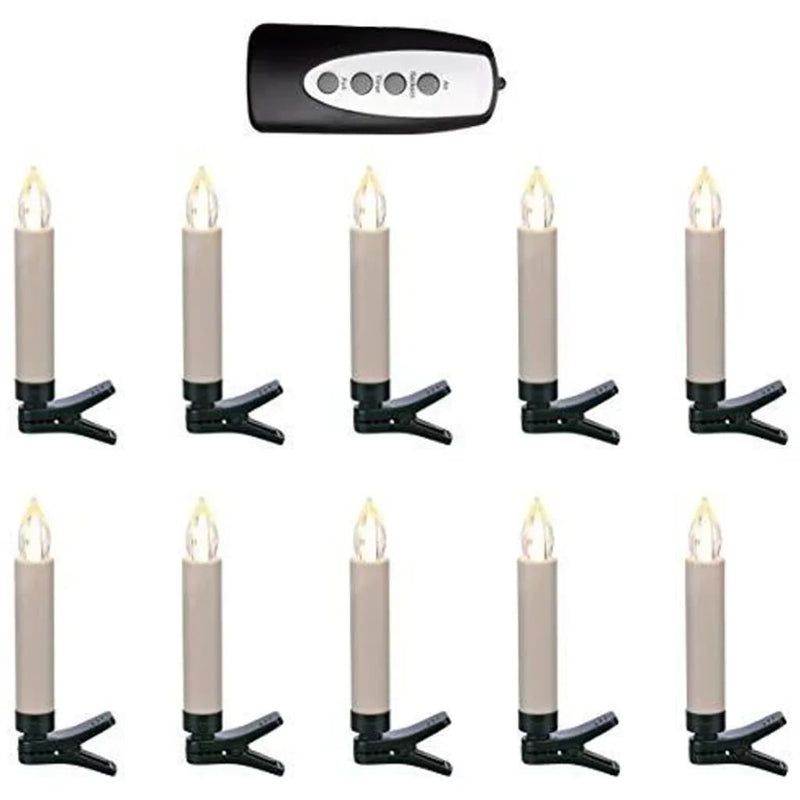Afbeelding laden in galerijviewer, HI HI Minikaarsjes 10 st draadloos LED met afstandsbediening
