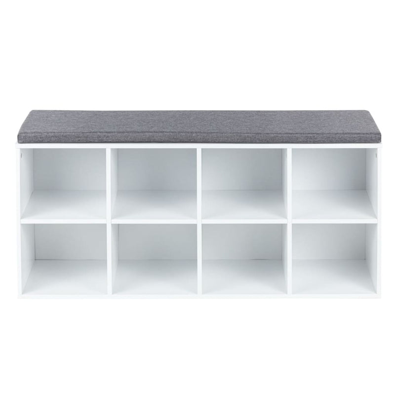 Afbeelding laden in galerijviewer, HI HI Schoenenrek met kussen 103,5x29x48 cm wit
