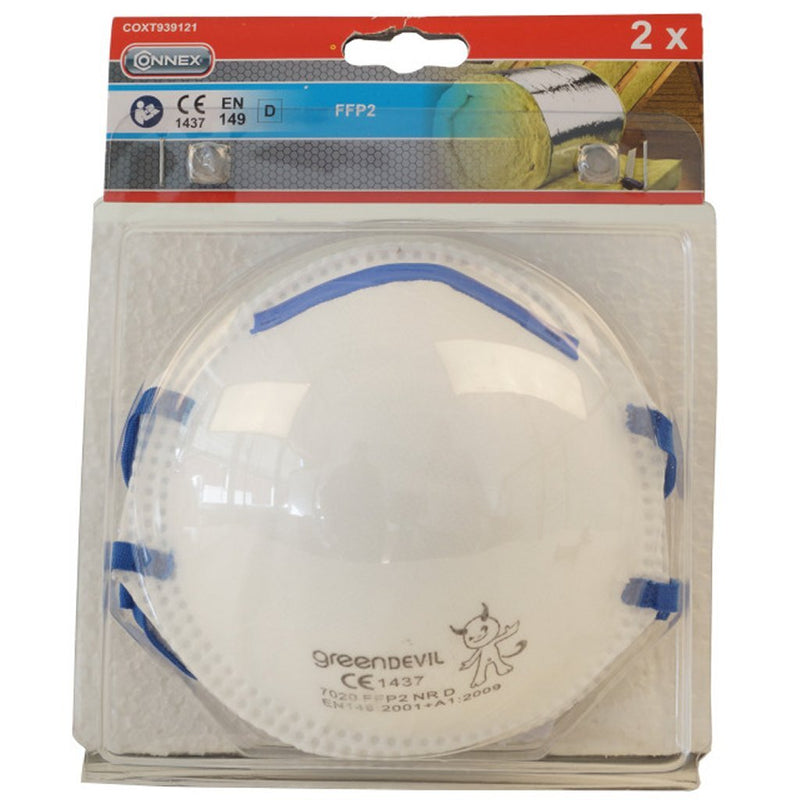 Afbeelding laden in galerijviewer, Connex ffp2 stofmaskers 2 stuks wit blauw
