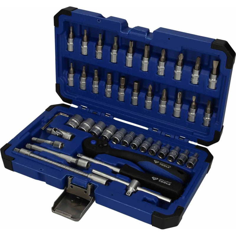 Afbeelding laden in galerijviewer, BRILLIANT TOOLS BRILLIANT TOOLS 45-delige Doppenset 1 4 staal
