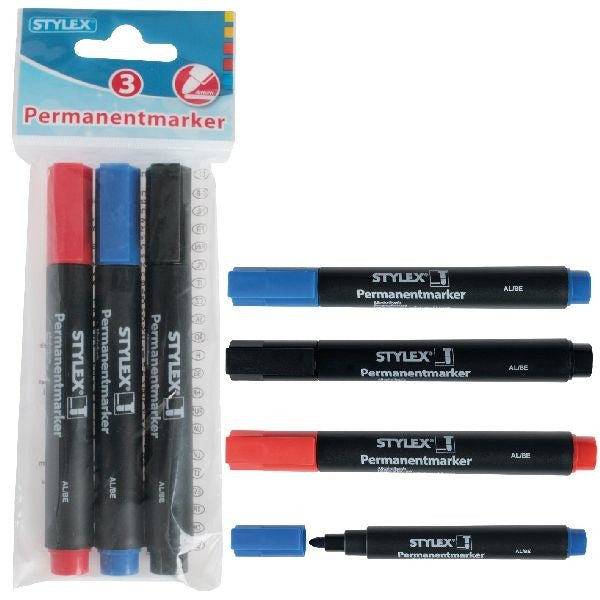 Afbeelding laden in galerijviewer, Stylex permanent markers 3 stuks
