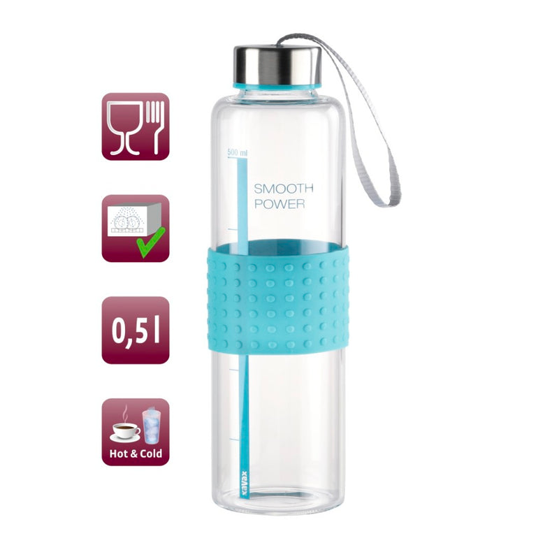 Afbeelding laden in galerijviewer, Xavax Xavax Glazen Drinkfles Smooth 0,5 L Turquoise
