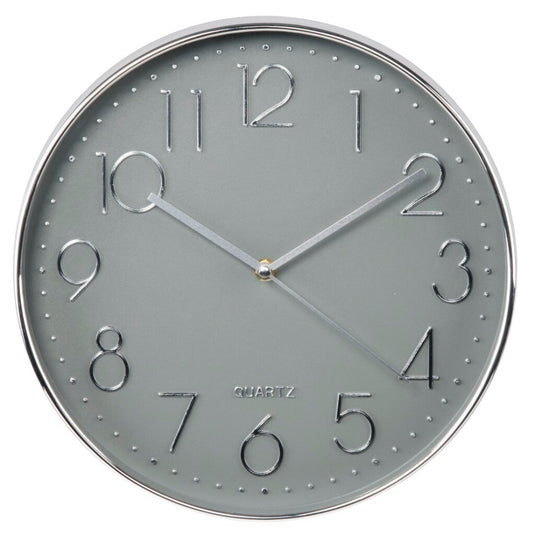 Hama wandklok elegance ø 30 cm geluidsarm zilver grijs