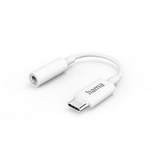 Hama aux-adapter usb-c ndash; 3,5-mm-jack-aansluiting wit