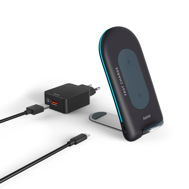 Afbeelding laden in galerijviewer, Hama wireless charger set qi-fc15s 15w draadloos smartphone-oplaadstation gr
