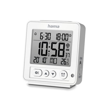 Hama digitale radiogestuurde lcd wekker rhodos wit