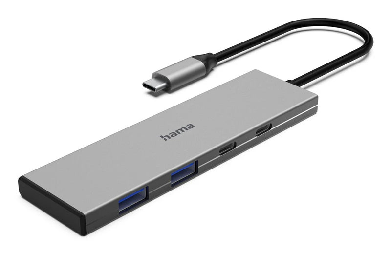 Afbeelding laden in galerijviewer, Hama usb-c-hub 4 ports 2x usb-a 2x usb-c usb 3.2 gen2 10 gbit s pd alu
