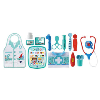 Afbeelding laden in galerijviewer, Vtech verzorg leer speelgoeddoktersset - educatief speelgoed - inclusief 15 accessoires - met gezongen liedjes
