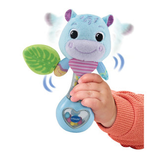 Vtech - dierenvriendjes rammelaar - nijlpaard blauw - interactief speelgoed - goed voor de motorische ontwikkeling - vanaf 3 maanden