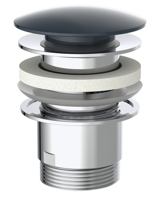 Schutte design clic-clac waste | met overloop | 1 ¼“ x 65 mm| mat zwart - 98807420 98807420
