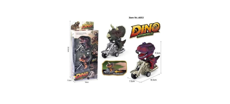 Afbeelding laden in galerijviewer, Dino op motor frictie 12cm set a 2 stuks
