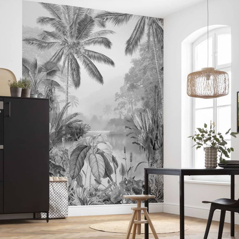 Afbeelding laden in galerijviewer, Komar fotobehang lac tropical black white 200x270 cm
