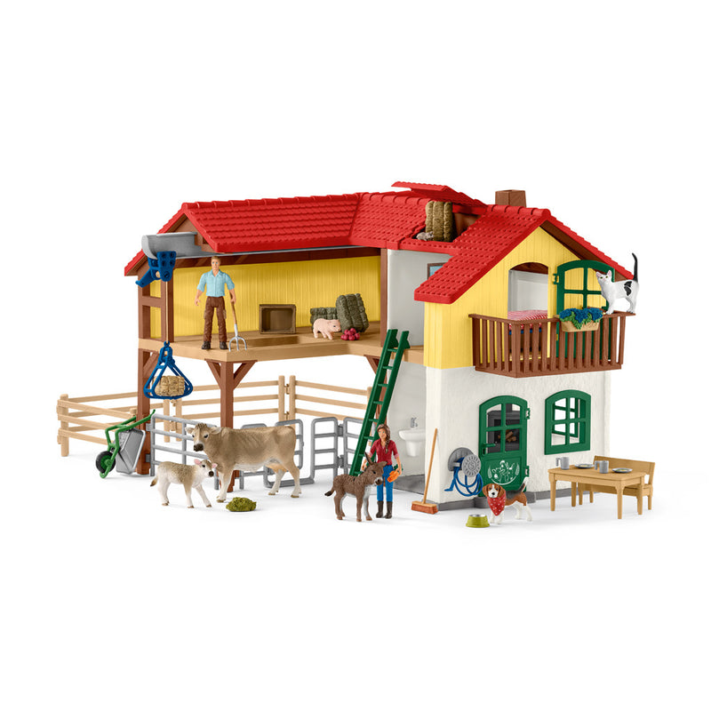 Afbeelding laden in galerijviewer, Schleich FARM WORLD Boerderij met Stal en Dieren 42407
