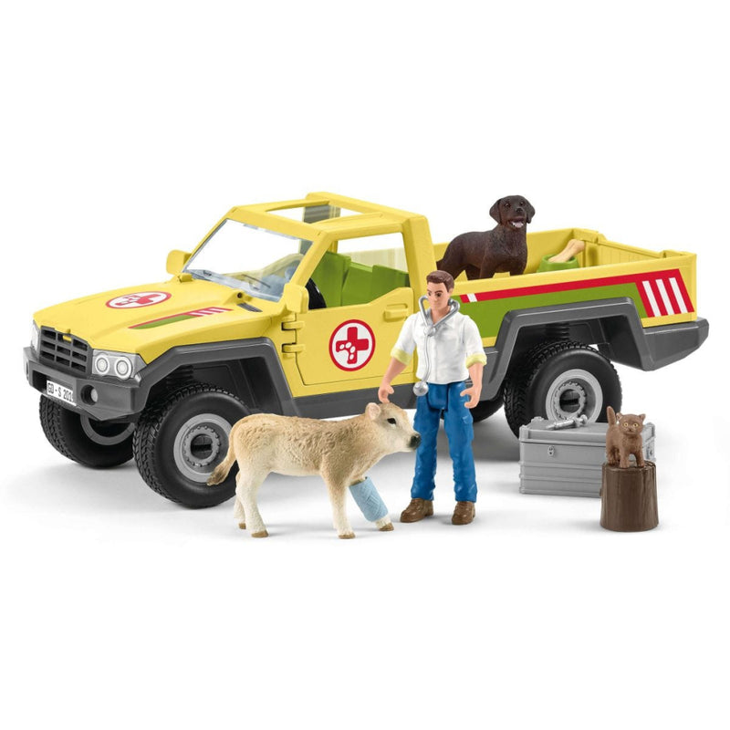 Afbeelding laden in galerijviewer, Schleich farm world speelfigurenset dierenartsbezoek op de boerderij
